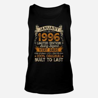 25Th Birthday Gift 25 Years Old Retro Vintage January 1996 Unisex Tank Top | Crazezy AU