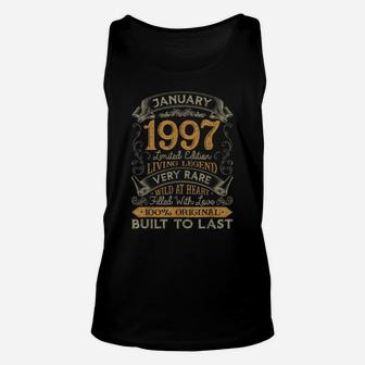25Th Birthday Gift 25 Years Old Retro Vintage January 1997 Unisex Tank Top | Crazezy