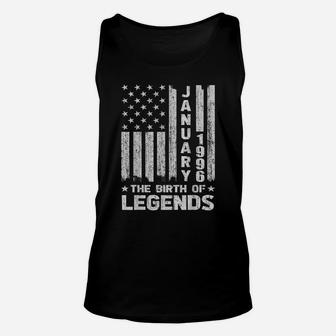 25Th Birthday Gift January 1996 The Birth Of Legends Unisex Tank Top | Crazezy