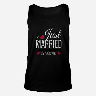 25Th Wedding Anniversary Just Married 25 Years Ago Unisex Tank Top | Crazezy UK