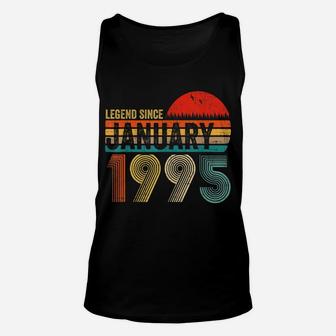 26 Years Old Retro Birthday Gift Legend Since January 1995 Unisex Tank Top | Crazezy