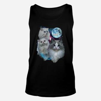 3 Moon Cat Feline Lovers Kitten Adorable Kitty Cat Novelty Sweatshirt Unisex Tank Top | Crazezy DE