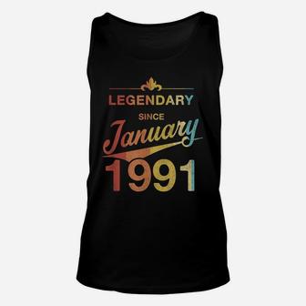 30 Year Old Gift 30Th Birthday Vintage Born In January 1991 Unisex Tank Top | Crazezy UK