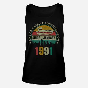 30 Years Old Vintage January 1991 30Th Birthday Gift Unisex Tank Top | Crazezy