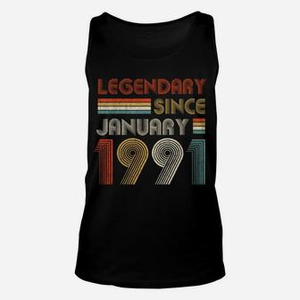 30Th Birthday Gift 30 Years Old Legendary Since January 1991 Unisex Tank Top | Crazezy