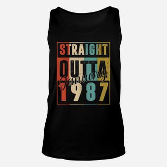 34 Years Old Retro Birthday Gift Straight Outta January 1987 Unisex Tank Top | Crazezy