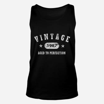 34Th Birthday Gift Vintage 1987 Aged To Perfection Unisex Tank Top | Crazezy