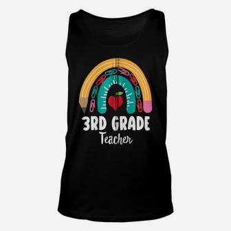 3Rd Grade Teacher, Funny Boho Rainbow For Teachers Zip Hoodie Unisex Tank Top | Crazezy