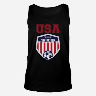 4 Stars Red Usa Champions Flag Football Team Play Game Goal Unisex Tank Top | Crazezy