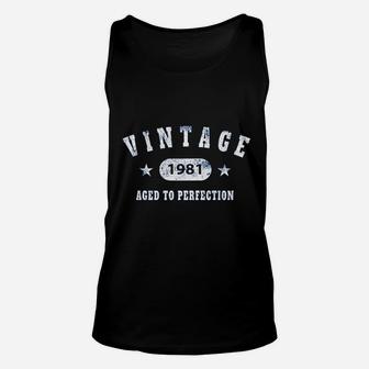 40Th Birthday Vintage 1981 Aged To Perfection Unisex Tank Top | Crazezy
