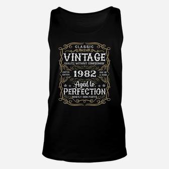40Th Birthday Vintage Gift Perfection Aged 1982 40 Yrs Old Unisex Tank Top | Crazezy CA