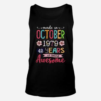 42 Years Old Floral Awesome Since October 1979 42Nd Birthday Unisex Tank Top | Crazezy CA