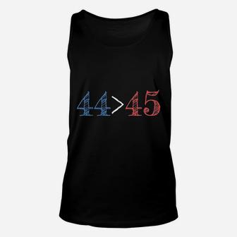44 Is Greater Than 45 Unisex Tank Top | Crazezy