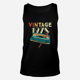 46 Years Old Gifts Vintage 1975 Music Cassette 46Th Birthday Unisex Tank Top | Crazezy UK