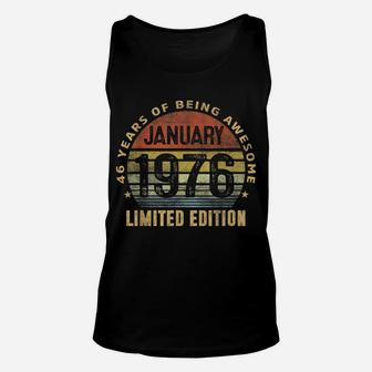 46Th Birthday Gift Men Vintage January 1976 46 Years Old Unisex Tank Top | Crazezy