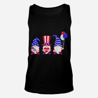 4Th Of July Gnomes Patriotic Usa Flag Independence Day Tee Unisex Tank Top | Crazezy CA