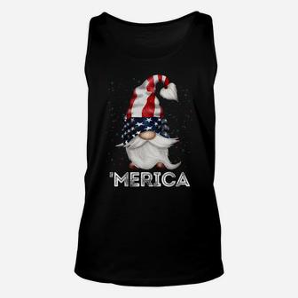 4Th Of July Patriotic Gnome American Flag Colored Gnome Unisex Tank Top | Crazezy UK