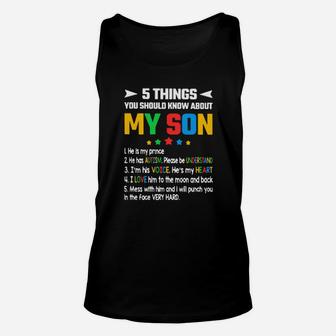 5 Thing You Should Know About My Son Unisex Tank Top - Monsterry