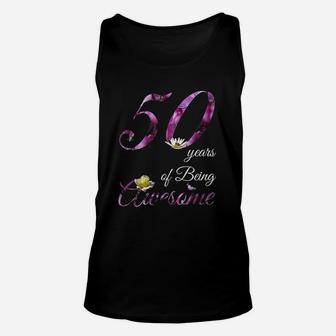 50 Year Old Awesome Floral 1971 50Th Birthday Unisex Tank Top | Crazezy