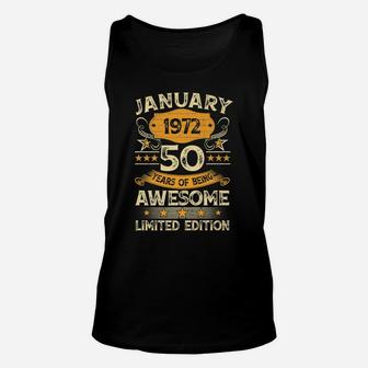 50 Year Old Gift Vintage January 1972 50Th Birthday Gift Unisex Tank Top | Crazezy AU