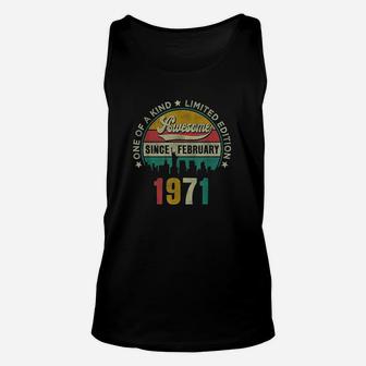 50 Years Old Vintage February 1971 50Th Birthday Gift Unisex Tank Top | Crazezy UK