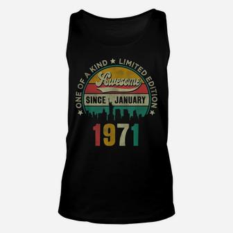 50 Years Old Vintage January 1971 50Th Birthday Gift Unisex Tank Top | Crazezy