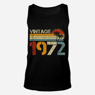50Th Birthday Gift Vintage 1972 50 Year Old Retro Men Women Unisex Tank Top | Crazezy