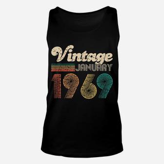 50Th Birthday Gift - Vintage January 1969 Women Men Unisex Tank Top | Crazezy CA