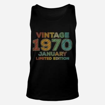 50Th Birthday Gift Vintage January 1970 Fifty Years Old Unisex Tank Top | Crazezy