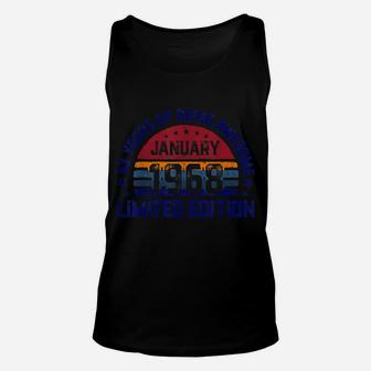 53 Years Old, Vintage 53Rd Birthday, Made In January 1968 Unisex Tank Top | Crazezy UK