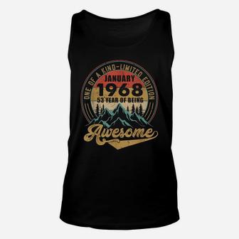 53Rd Birthday Gift 53 Years Old Retro Vintage January 1968 Unisex Tank Top | Crazezy