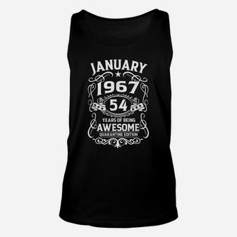 54 Years Old Gifts Vintage January 1967 54Th Birthday Gift Unisex Tank Top | Crazezy UK