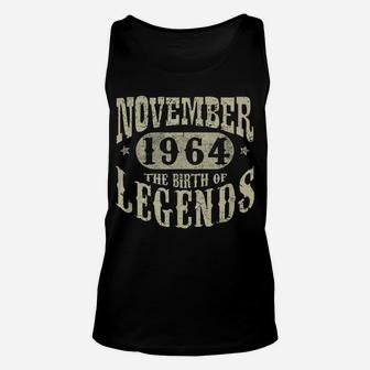 55 Years 55Th Birthday November 1964 Birth Of Legend Tshirt Unisex Tank Top | Crazezy CA
