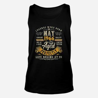 55 Years Old Vintage May 1966 55Th Birthday Unisex Tank Top | Crazezy