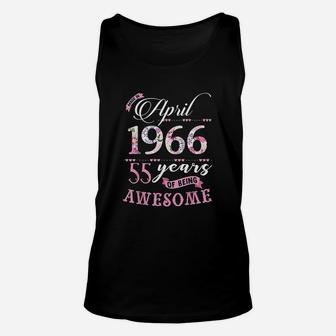 55Th Birthday Floral Born In April 1966 Unisex Tank Top | Crazezy