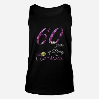 60 Year Old Awesome Floral 1961 Unisex Tank Top | Crazezy