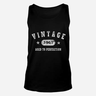 60Th Birthday Gift Vintage 1961 Aged To Perfection Unisex Tank Top | Crazezy AU