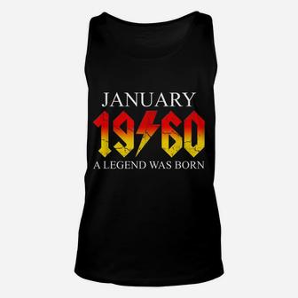 60Th Birthday January 1960 Sixty Year Old Men Gift For Dad Unisex Tank Top | Crazezy AU