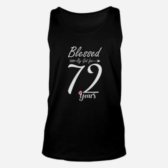 72Nd Birthday Gift And Blessed For 72 Years Birthday Unisex Tank Top | Crazezy