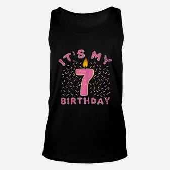 7Th Birthday 7 Years Old Donut Lover Unisex Tank Top | Crazezy