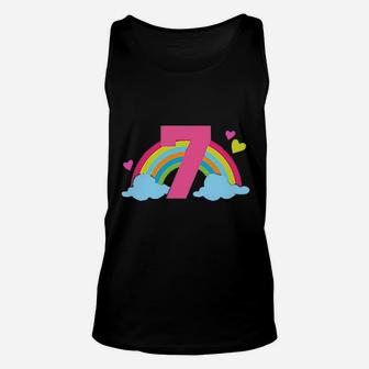 7Th Birthday Rainbow Unisex Tank Top | Crazezy
