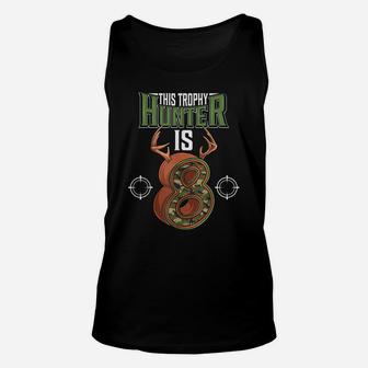 8 Year Old Hunting 8Th Birthday Party Deer Hunter Unisex Tank Top | Crazezy CA
