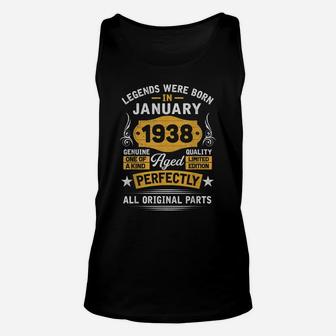 83Rd Birthday Gift Legends Born In January 1938 83 Yrs Old Unisex Tank Top | Crazezy