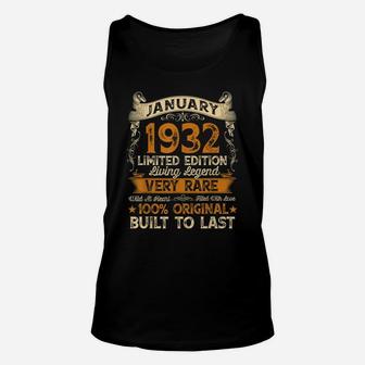 89Th Birthday Gift 89 Years Old Retro Vintage January 1932 Unisex Tank Top | Crazezy
