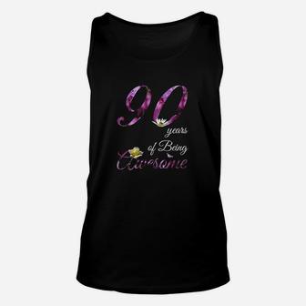 90 Year Old Awesome Floral 1931 90Th Birthday Gift Unisex Tank Top | Crazezy UK