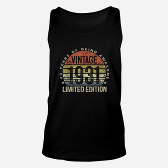 90 Year Old Gifts Vintage 1931 Edition 90Th Birthday Unisex Tank Top | Crazezy DE