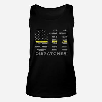 911 Dispatcher Thin Yellow Line Flag Unisex Tank Top | Crazezy