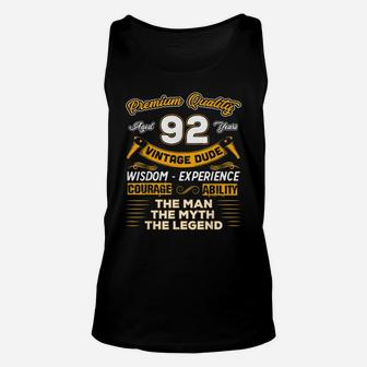 92Nd Birthday Gifts The Man Myth Legend 92 Years Old D4 Unisex Tank Top | Crazezy DE