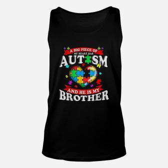 A Big Piece Of My Heart Has And Hes My Brother Unisex Tank Top | Crazezy UK