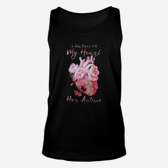 A Big Piece Of My Heart Has Autism Unisex Tank Top - Monsterry AU